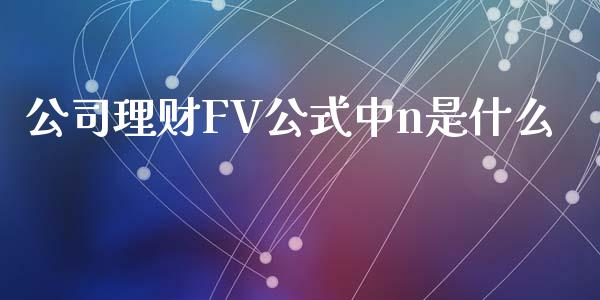 公司理财FV公式中n是什么_https://m.qdlswl.com_恒指在线直播间_第1张