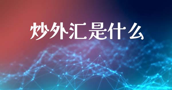 炒外汇是什么_https://m.qdlswl.com_恒指德指直播室_第1张