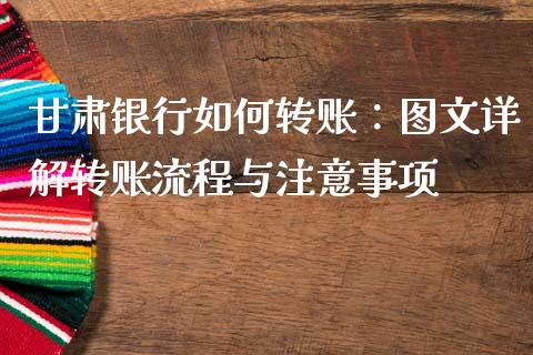 甘肃银行如何转账：图文详解转账流程与注意事项_https://m.qdlswl.com_恒指在线直播间_第1张