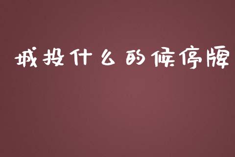 城投什么的候停牌_https://m.qdlswl.com_纳指直播_第1张