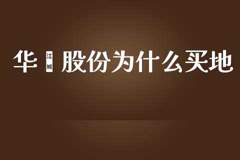 华鑫股份为什么买地_https://m.qdlswl.com_恒指德指直播室_第1张