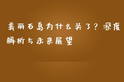 美丽石岛为什么关了？深度解析与未来展望_https://m.qdlswl.com_纳指直播_第1张