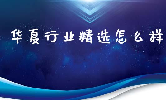 华夏行业精选怎么样_https://m.qdlswl.com_恒指德指直播室_第1张