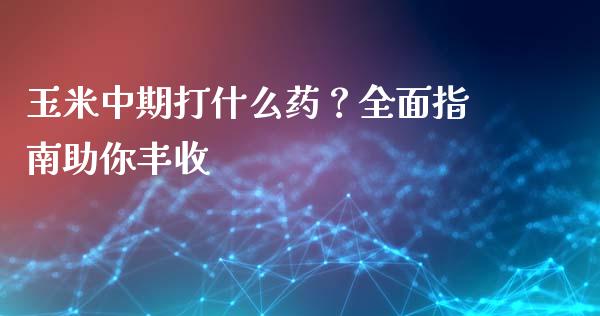 玉米中期打什么药？全面指南助你丰收_https://m.qdlswl.com_纳指直播_第1张
