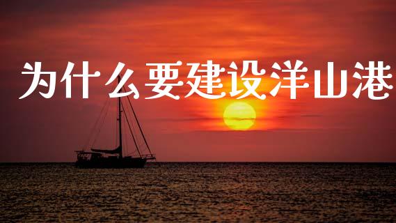 为什么要建设洋山港_https://m.qdlswl.com_纳指直播_第1张