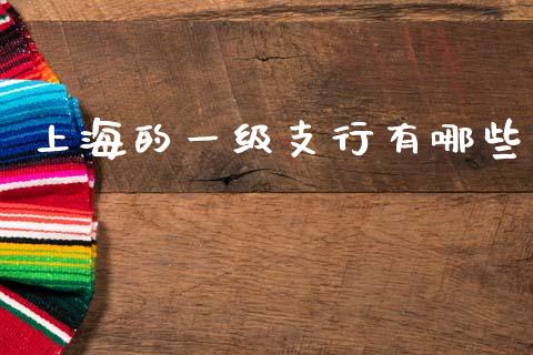 上海的一级支行有哪些_https://m.qdlswl.com_恒指德指直播室_第1张