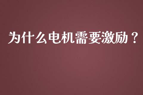 为什么电机需要激励？_https://m.qdlswl.com_恒生指数直播喊单_第1张