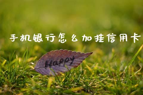 手机银行怎么加挂信用卡_https://m.qdlswl.com_恒生指数直播喊单_第1张