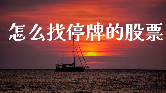 怎么找停牌的股票_https://m.qdlswl.com_恒生指数直播喊单_第1张