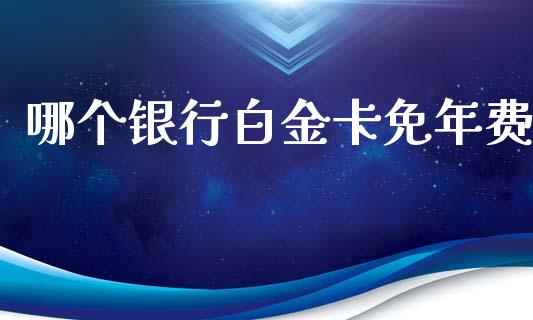 哪个银行白金卡免年费_https://m.qdlswl.com_恒指德指直播室_第1张