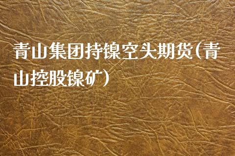 青山集团持镍空头期货(青山控股镍矿)_https://m.qdlswl.com_恒生指数直播喊单_第1张