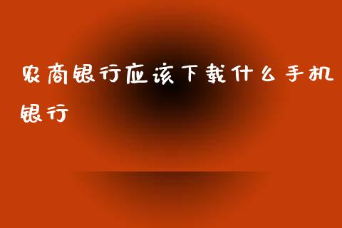 农商银行应该下载什么手机银行_https://m.qdlswl.com_恒生指数直播喊单_第1张