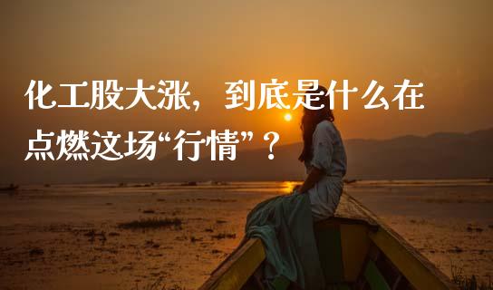 化工股大涨，到底是什么在点燃这场“行情”？_https://m.qdlswl.com_恒生指数直播喊单_第1张