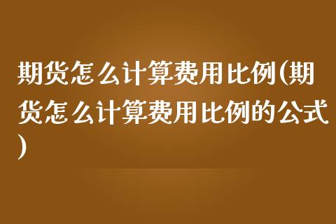 期货怎么计算费用比例(期货怎么计算费用比例的公式)_https://m.qdlswl.com_恒指德指直播室_第1张