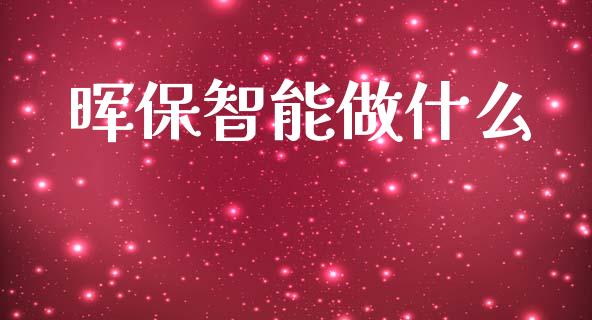 晖保智能做什么_https://m.qdlswl.com_恒指德指直播室_第1张