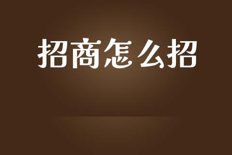 招商怎么招_https://m.qdlswl.com_恒生指数直播喊单_第1张