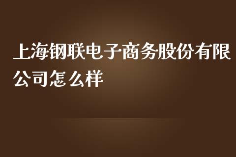 上海钢联电子商务股份有限公司怎么样_https://m.qdlswl.com_恒指在线直播间_第1张