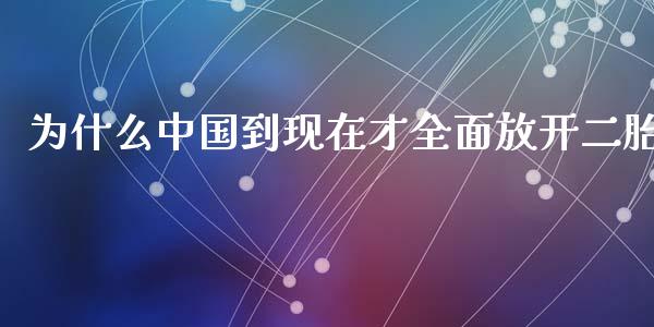 为什么中国到现在才全面放开二胎_https://m.qdlswl.com_恒指德指直播室_第1张
