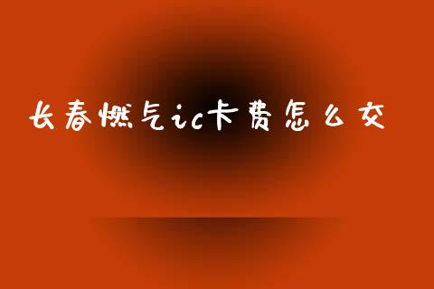 长春燃气ic卡费怎么交_https://m.qdlswl.com_恒生指数直播喊单_第1张