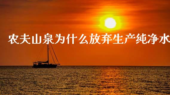 农夫山泉为什么放弃生产纯净水_https://m.qdlswl.com_恒生指数直播喊单_第1张