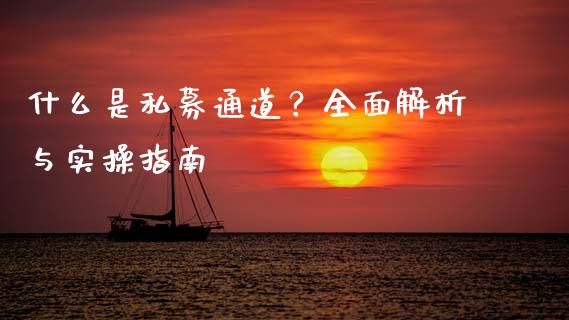 什么是私募通道？全面解析与实操指南_https://m.qdlswl.com_纳指直播_第1张