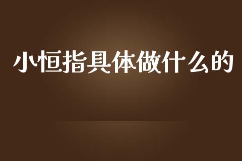 小恒指具体做什么的_https://m.qdlswl.com_恒指德指直播室_第1张