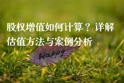股权增值如何计算？ 详解估值方法与案例分析_https://m.qdlswl.com_恒生指数直播喊单_第1张
