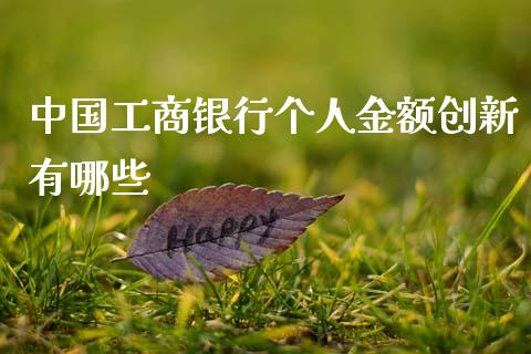 中国工商银行个人金额创新有哪些_https://m.qdlswl.com_恒指德指直播室_第1张