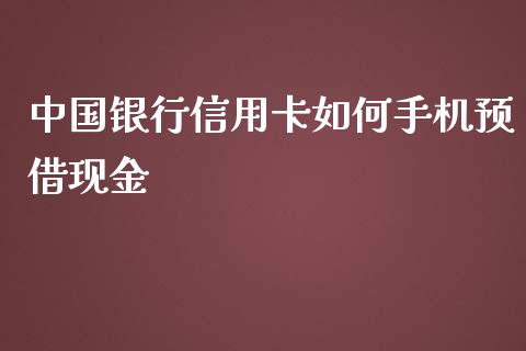 中国银行信用卡如何手机预借现金_https://m.qdlswl.com_恒指在线直播间_第1张