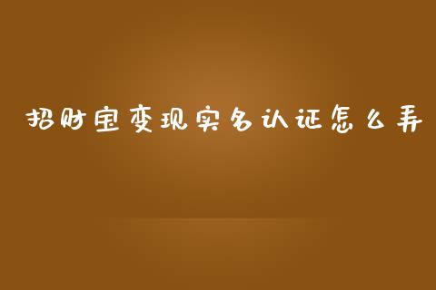 招财宝变现实名认证怎么弄_https://m.qdlswl.com_恒生指数直播喊单_第1张