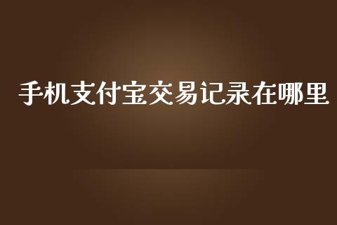 手机支付宝交易记录在哪里_https://m.qdlswl.com_恒指在线直播间_第1张