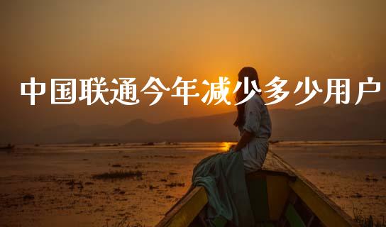 中国联通今年减少多少用户_https://m.qdlswl.com_恒指在线直播间_第1张