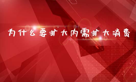 为什么要扩大内需扩大消费_https://m.qdlswl.com_恒指德指直播室_第1张