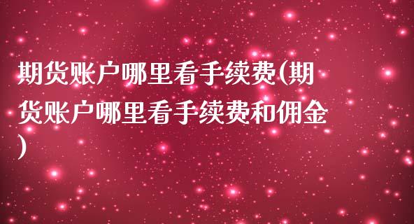 期货账户哪里看手续费(期货账户哪里看手续费和佣金)_https://m.qdlswl.com_纳指直播_第1张