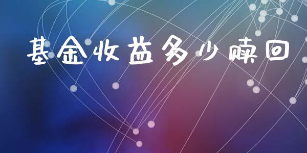 基金收益多少赎回_https://m.qdlswl.com_恒指德指直播室_第1张