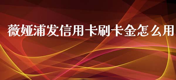 薇娅浦发信用卡刷卡金怎么用_https://m.qdlswl.com_恒生指数直播喊单_第1张