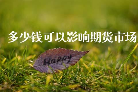 多少钱可以影响期货市场_https://m.qdlswl.com_恒生指数直播喊单_第1张