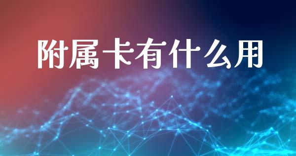 附属卡有什么用_https://m.qdlswl.com_恒指在线直播间_第1张