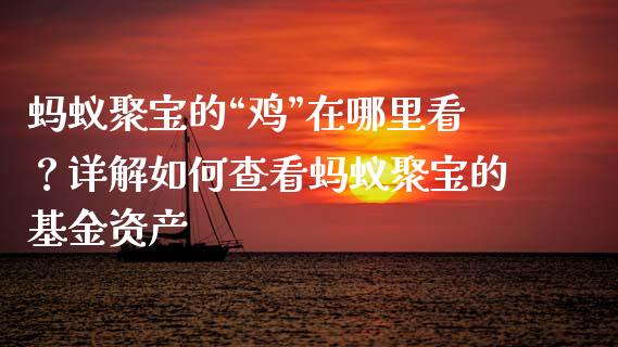 蚂蚁聚宝的“鸡”在哪里看？详解如何查看蚂蚁聚宝的基金资产_https://m.qdlswl.com_恒生指数直播喊单_第1张