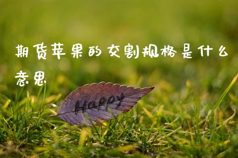 期货苹果的交割规格是什么意思_https://m.qdlswl.com_恒指在线直播间_第1张