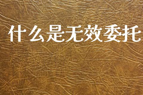 什么是无效委托_https://m.qdlswl.com_纳指直播_第1张