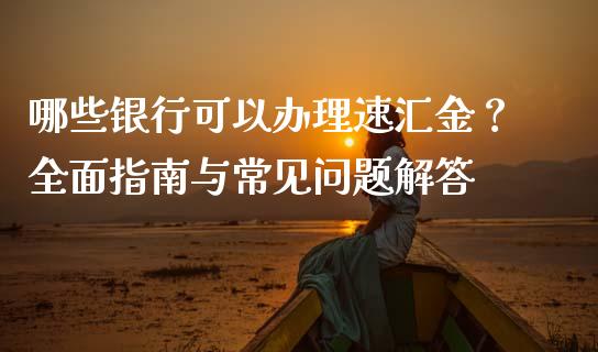 哪些银行可以办理速汇金？全面指南与常见问题解答_https://m.qdlswl.com_纳指直播_第1张