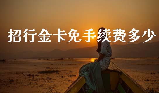 招行金卡免手续费多少_https://m.qdlswl.com_恒指德指直播室_第1张
