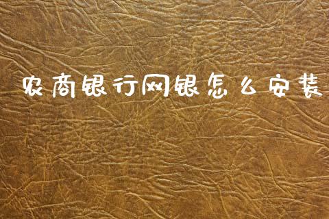 农商银行网银怎么安装_https://m.qdlswl.com_恒指在线直播间_第1张