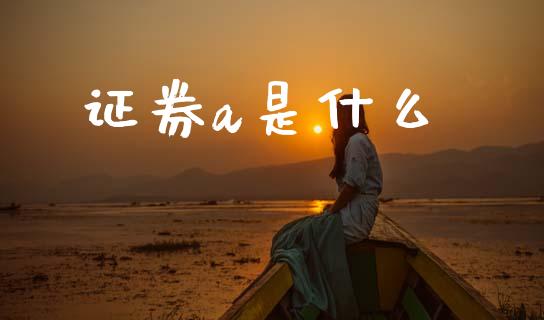 证券a是什么_https://m.qdlswl.com_恒生指数直播喊单_第1张
