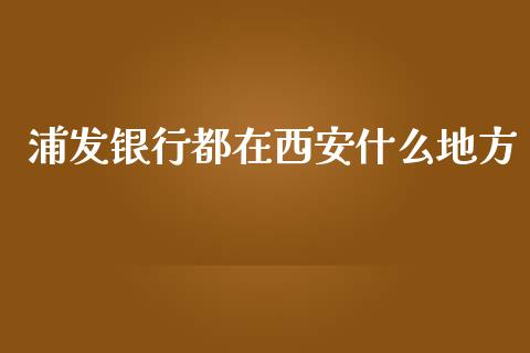 浦发银行都在西安什么地方_https://m.qdlswl.com_恒生指数直播喊单_第1张