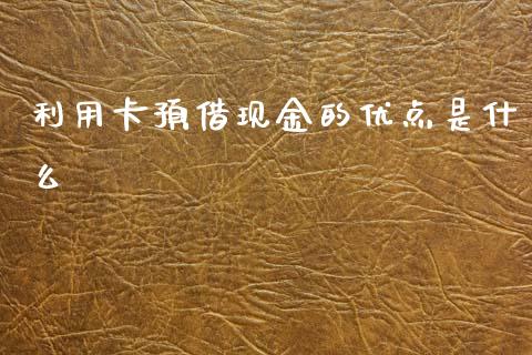 利用卡预借现金的优点是什么_https://m.qdlswl.com_恒生指数直播喊单_第1张