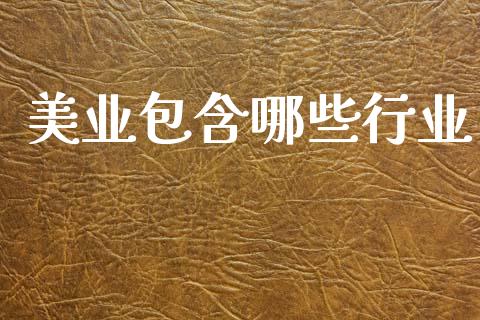 美业包含哪些行业_https://m.qdlswl.com_恒生指数直播喊单_第1张
