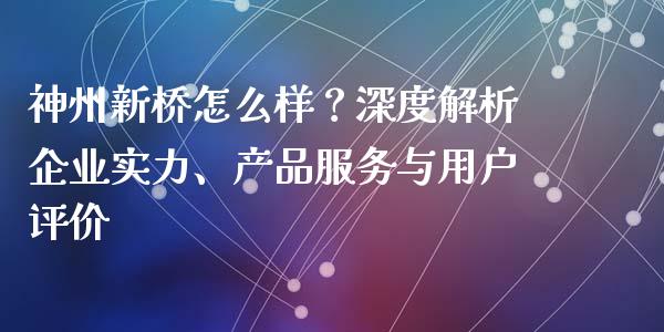 神州新桥怎么样？深度解析企业实力、产品服务与用户评价_https://m.qdlswl.com_纳指直播_第1张