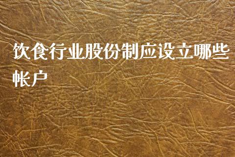 饮食行业股份制应设立哪些帐户_https://m.qdlswl.com_恒生指数直播喊单_第1张